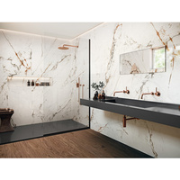 Paroi de douche fixe en verre dépoli avec cadre noir minimaliste pour la rénovation de salles de bain résidentielles