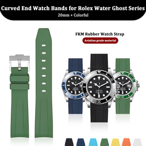 Correa de Reloj de Caucho FKM OEM de 20 mm con Extremos Curvos para Relojes Rolex Daytona, Water Ghost, GMT y <span class=keywords><strong>Submariner</strong></span> - Product Image 2