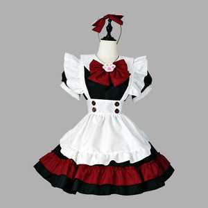 Halloween Vampire Maid Lolita Costume Black Red Polyester Cosplay Anime Role Play Outfit Spring 2023 - Product Image 3