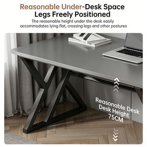 Bureau d'ordinateur robuste avec cadre en acier en forme de K et plateau en bois d'ingénierie pour le bureau à domicile et l'utilisation par les étudiants - Product Image 6