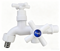 Robinet double sortie en plastique PP pour machine à laver et jardin, finition chromée, pour l'Amérique du Sud