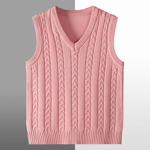 <span class=keywords><strong>Pull</strong></span> en coton pour <span class=keywords><strong>femme</strong></span> de haute qualité personnalisé Automne Hiver <span class=keywords><strong>Col</strong></span> en <span class=keywords><strong>V</strong></span> <span class=keywords><strong>Sans</strong></span> manches Tricot torsadé Gilet 100% coton Hauts de <span class=keywords><strong>pull</strong></span> - Product Image 1
