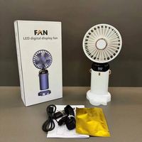 Nouveau Ventilateur Électrique à Main USB Pliable, Mini Portable, de Bureau, à Suspendre au Cou, Numérique, d'Aromathérapie - Vente en Gros