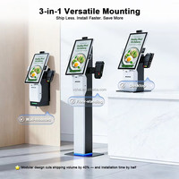 Kiosque de commande automatique sur comptoir, écran tactile 21 pouces/22 pouces, noir, pour commerce de détail, avec paiement sans contact NFC intégré