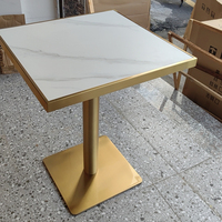Hochwertige Goldene Restaurant-Möbel Küchentische Moderne Marmor-Esstischmatten Luxuriöser Stil