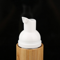 Emballage cosmétique en plastique avec couvercle en bambou naturel et intérieur en mousse, 15 ml, pour sérum de soin de la peau, traitement par pompe