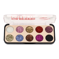 Palette de fards à paupières scintillants Kiss Beauty 10 couleurs, maquillage professionnel, logo personnalisé, marque privée