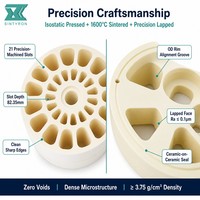 SINTYRON Kit de disques de soupape pour adoucisseur d'eau en céramique d'alumine, 4 pièces, Al2O3 95%, Capuchon de sel principal, Capuchon d'alimentation, Rotor, OEM, Traitement de l'eau