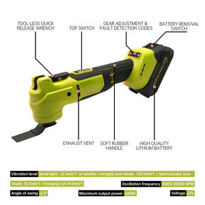 Personalizable inalámbrico sin escobillas oscilante multiherramienta oscilante <span class=keywords><strong>pala</strong></span> batería de litio 2AH 18V-21V - Product Image 2
