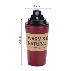 Tragbare 500ml Student Wasser becher Wieder verwendbare Sommer Kunststoff Hand benutzer definierte Logo Kaffeetasse mit Abdeckung Wärme isolierung und auslaufs icher - Product Image 6