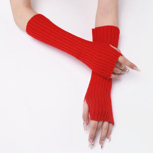 2025 Fábrica Direta Elegante Metade-Dedo Luvas de Inverno Quente De Malha Braço Warmer Protetor De Pulso para Ciclismo Ski Sports - Product Image 2