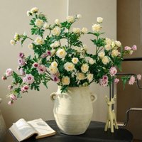Hoogwaardige multi-head enkelstam gerimpelde stoffen rozen kunstbloemen voor thuisdecoratie Moederdag wildflower arrangement