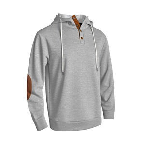 Sweat-shirt à capuche pour homme, couleur unie, design épaissi avec boutons, coupe décontractée, style automne-hiver - Product Image 2