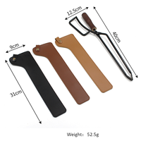Étui de protection vintage en cuir PU pour pinces à bois de chauffage et barbecue, durable, portable, avec clip, pour camping, extérieur et pique-nique