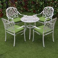 Ensemble de jardin Mobilier d'extérieur en fonte d'aluminium Ensemble de chaises de patio Table de barbecue Foyer en céramique Ensemble de barbecue pour jardin
