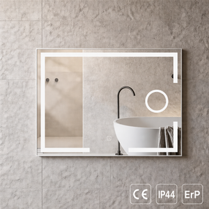 Joystar Large <strong>Frameless</strong> <strong>Rectangular</strong> Smart Bathroom <strong>Mirror</strong>, 6500K Dimmable LED Illuminated Bath <strong>Mirror</strong> Built-in Magnifier - Product Image 1