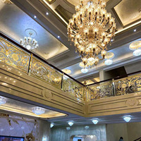 Nouvelles rampes d'escalier en spirale en alliage d'aluminium haut de gamme de style chinois, personnalisées, à base de ciment, pour villas