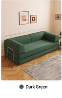Canapé-lit sectionnel pliable design moderne et coloré, mobilier de salon extensible avec revêtement en velours, ensemble sous vide