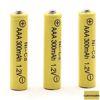 Batterie rechargeable NiCr AAA 300mAh 1.2V avec borne pointue, pièce unique, pour petits appareils électroniques