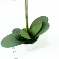 Dijual Pot Anggrek Imitasi Daun Sutra Daun Bunga, Tanaman Flask Phalaenopsis Putih 3 CABANG