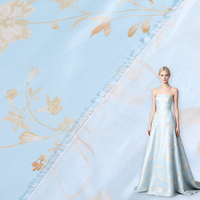 Tissu Jacquard Floral Tissé en Brocart Teint en Fil 30% Soie 70% Coton pour Robe Italienne Personnalisée de la Fabrique Caizi