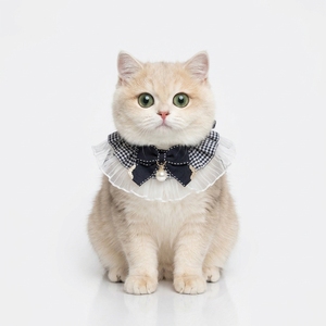 Collier pour chat et chien en soie, style princesse, avec ruban, dentelle, clochette et nœud <span class=keywords><strong>papillon</strong></span>, pour <span class=keywords><strong>chaton</strong></span>, accessoires de mariage, nouveau - Product Image 1