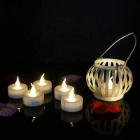 Lot de 24 bougies chauffe-plat à LED sans flamme, réalistes et brillantes, scintillantes et plus longues à piles