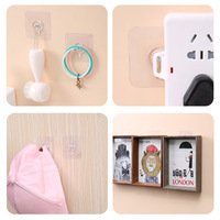 Crochet mural auto-adhésif transparent 6x6cm ultra-résistant sans perçage pour cadre photo – Vente en gros