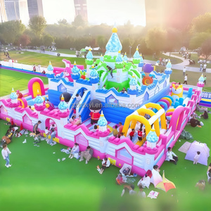 Terrain de jeux extérieur massif gonfler parc à thème nouveau Design enfants coloré lapin trampoline avec toboggan combinaison château plein d'entrain - Product Image 2
