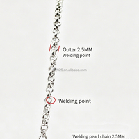 Chaîne Rolo en Acier Inoxydable Soudé de 2,5 mm, Vente en Gros, Chaîne à Maillons Ronds Soudés Fermés, Chaîne de Perles pour Fabrication de Bijoux DIY, Collier, Bracelet