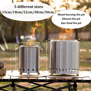 Tabletop <strong>Fire</strong> <strong>Pit</strong> Portable <strong>Camping</strong> Stove Firewood Stove Portable Stainless Steel <strong>Fire</strong> <strong>Pit</strong> Tabletop Solo Smokeless <strong>Fire</strong> <strong>Pit</strong> - Product Image 5