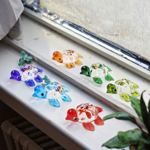 تقنية صنع السلاحف الزجاجية الملونة المصنوعة يدويًا لتمثال السلاحف الزجاجية للديكور المنزلي المنتجات الحرفية - Product Image 5