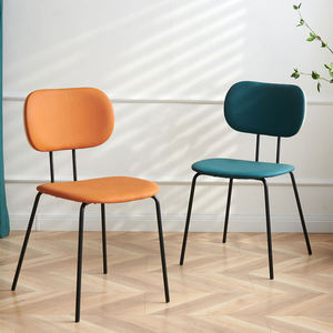Modern Luxury Restaurant Dinner Stacking Velvet Fabric or <b>Leather</b> <b>Dining</b> <b>Chairs</b> With Metal Legs - Product Image 2