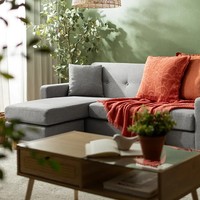 Canapé nordique élégant et simple en forme de L avec mobilier de salon ottoman 3 places détachable