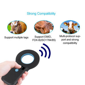Lector RFID portátil al por mayor de 125Khz escáner de etiquetas de microchip para animales de compañía <span class=keywords><strong>ISO11784</strong></span> LF lector de animales Rfid - Product Image 2