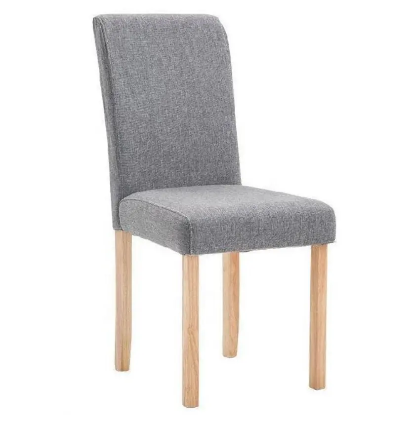 Nordic modern whole back fabric dining chairs with grey fabric linen