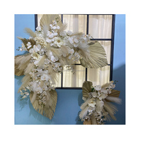 Arrangement floral bohème pour décoration de mariage, herbe de pampa artificielle, panneau d'arche de fleurs bohème