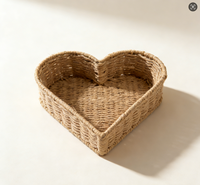 Panier de rangement multifonctionnel en corde de papier tressée en forme de cœur, avec poignée, écologique, de haute qualité, pour l'organisation moderne de la maison et des jouets