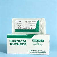 Fil de suture chirurgical en polyester tressé non résorbable à haute sécurité de nœud pour la vente en gros