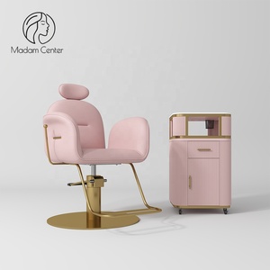 Madam Center Barber Shop Salón de belleza Silla de estilo Bomba hidráulica profesional Rotación de 360 grados Reclinable Altura ajustable - Product Image 1