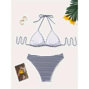 Traje de Baño OEM con Cordón Ajustable, Parte Inferior Cheeky, Bikini Personalizado con Tanga, Traje de Baño de Lujo para Mujer en Venta - Product Image 3