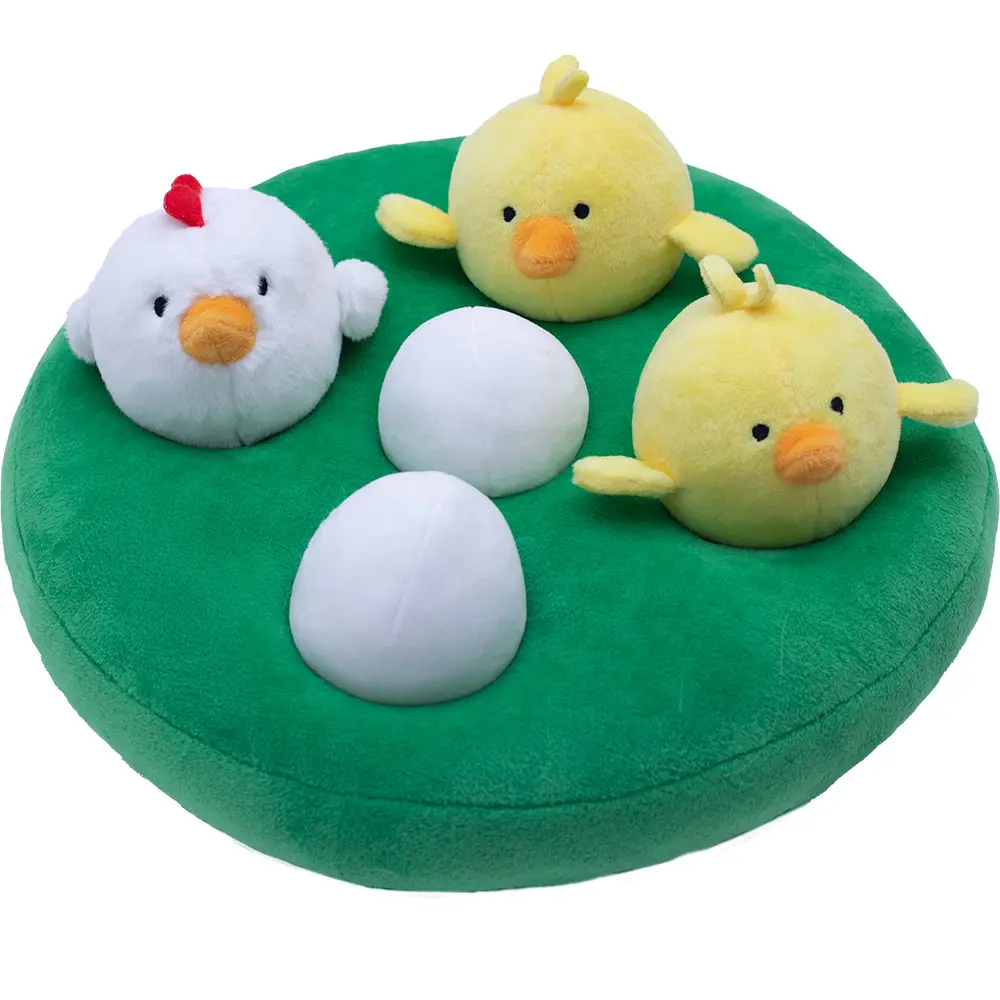 Hot Sale 3D funny game cartoon Chicken family plush toys Cute Baby Play Animals Plush Educational Toys