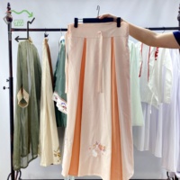 Yijiayi – Ensemble jupe longue Hanfu d'occasion pour femme, haut et jupe, vêtements en gros, brodés, balles de seconde main, polyester/coton, haute qualité