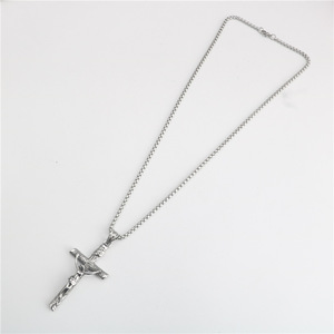Collier pour homme, Hip-Hop, personnalisé, en acier inoxydable, pendentif de croix de jésus, <span class=keywords><strong>Victoria</strong></span> Crucifix, <span class=keywords><strong>bijoux</strong></span> de noël - Product Image 2