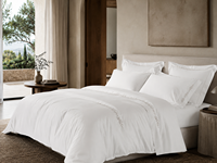Ensemble de literie d'hôtel de luxe 100% coton brodé 4 pièces, housse de couette blanche, drap, taie d'oreiller pour hôtel 5 étoiles