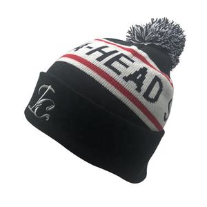 <span class=keywords><strong>Bonnet</strong></span> OEM pour hommes <span class=keywords><strong>Bonnet</strong></span> d'hiver à <span class=keywords><strong>pompon</strong></span> brodé Jacquard personnalisé noir <span class=keywords><strong>blanc</strong></span> manchette tricot voyage approprié caractéristiques communes du tissu - Product Image 2