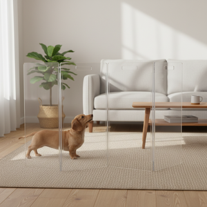 Barrière pour animaux de compagnie DIDUO en acrylique transparent Zig Zag DDT-B010 - Product Image 1