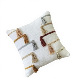 New Style Boho Outdoor Wool <b>Cushion</b> Cover Hot Selling Unique Handwoven Decorative Throw Pillow with Vintage Pattern By ITHL - Product Image 1