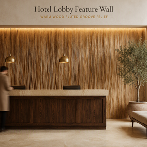 Panneau mural <span class=keywords><strong>en</strong></span> <span class=keywords><strong>bois</strong></span> rainuré, <span class=keywords><strong>bois</strong></span> massif sculpté, rainures verticales, texture ondulée, revêtement <span class=keywords><strong>en</strong></span> <span class=keywords><strong>bois</strong></span> naturel pour restaurant, <span class=keywords><strong>spa</strong></span>, mur TV - Product Image 6
