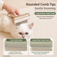 Brosse de toilettage 3-en-1 en acier inoxydable Keyang pour chats et chiens – Élimine les poils lâches et démêle les nids de poussière ; En stock